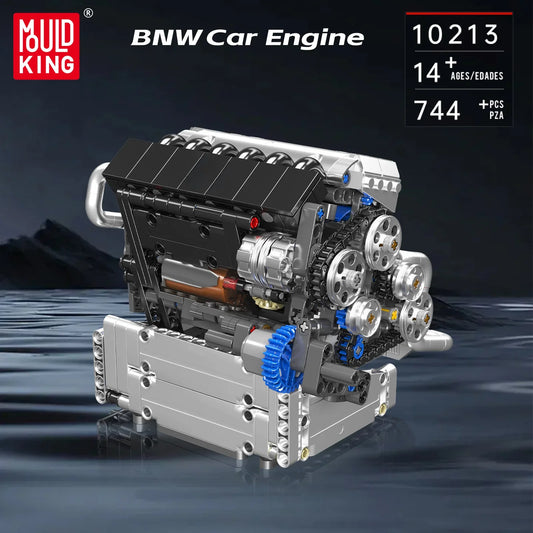 Mould King - 10213 Gemotoriseerd S55 Inline-6 Motor Bouwset | 744 Pcs