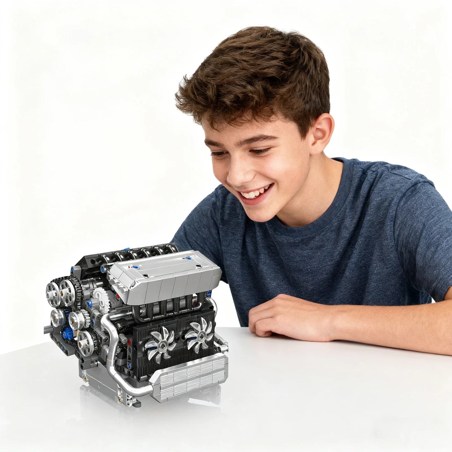 Mould King - 10213 Gemotoriseerd S55 Inline-6 Motor Bouwset | 744 Pcs