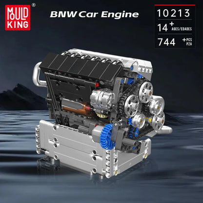 Mould King - 10213 Gemotoriseerd S55 Inline-6 Motor Bouwset | 744 Pcs