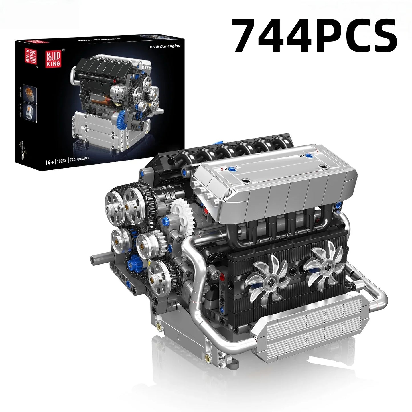 Mould King - 10213 Gemotoriseerd S55 Inline-6 Motor Bouwset | 744 Pcs